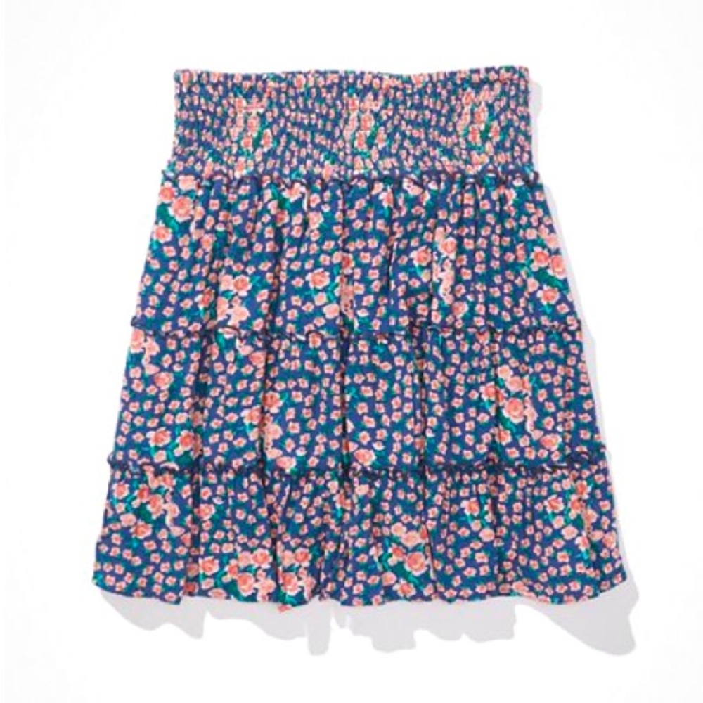 AE Floral Smocked Tiered Mini Skirt (XL)